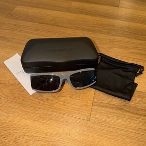 Balenciaga BB0301S Sunglasses Matte Gray Frame